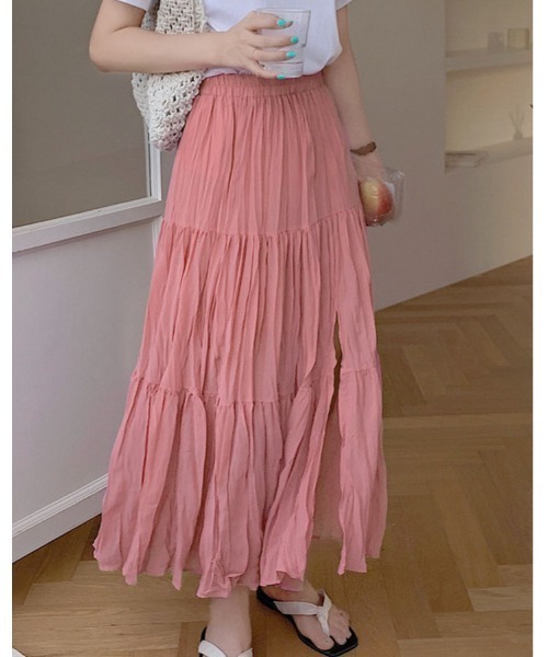 スカート クリンクル ティアード シフォン : ZOZOTOWN Yahoo!店 - 通販