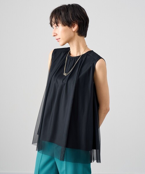 極美品 ANAYI アナイ　チュールスリーブ プルオーバー セール】 チュールスリーブ プルオーバー （ニット・セーター