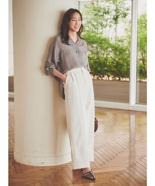 salsationワイドパンツ 麻調スラブ ワイドパンツ（3852PG60） | COMME CA ISM