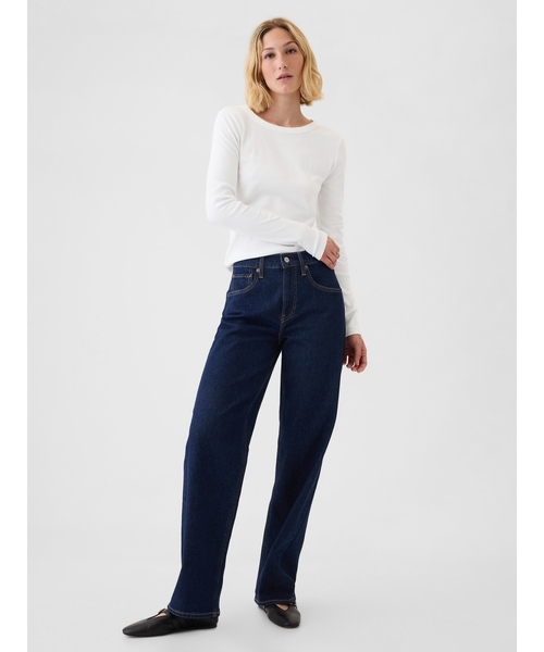 tシャツ 長袖リブ GAPロゴTシャツ レディース | GAP | 12