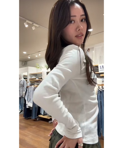 tシャツ 長袖リブ GAPロゴTシャツ レディース | GAP | 20