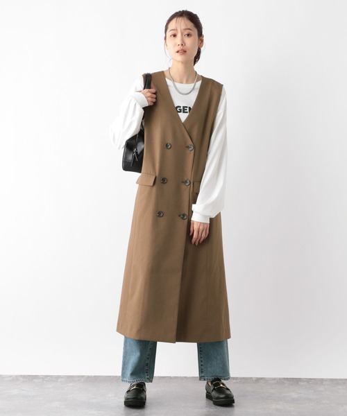 GLOBAL WORK（グローバルワーク） ジャンパースカート Vネックジレ