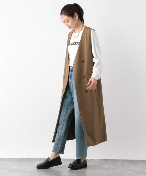 GLOBAL WORK ワンピース ジャンパースカート Vネックジレ