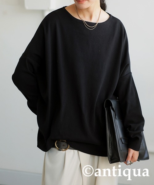 antiqua（アンティカ） tシャツ シュッと美 コクーン リブニット