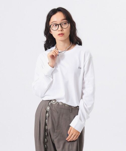 ラコステ　ベーシックロングスリーブTシャツ　ホワイト ラコステ LACOSTE ベーシックロングスリーブTシャツ （オフ