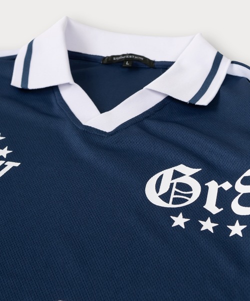 SOCCER ロングスリーブ オーバーサイズ Tシャツ tシャツ サッカーデザイン ロングスリーブTシャツ ゲームシャツ