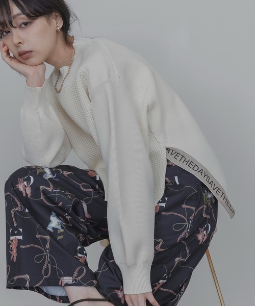 Eimee Law（エイミーロウ） ニット セーター ワッフル編みサイドロゴ
