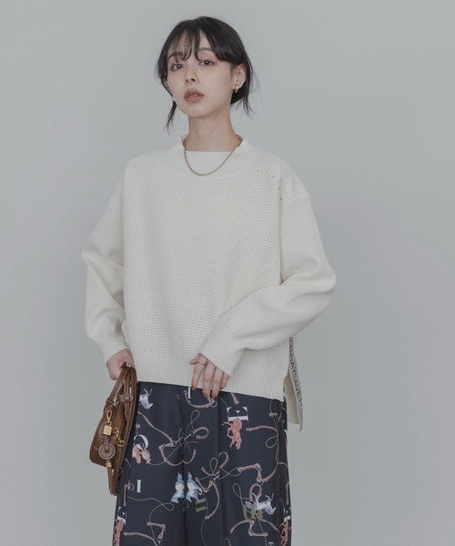 Eimee Law（エイミーロウ） ニット セーター ワッフル編みサイドロゴ