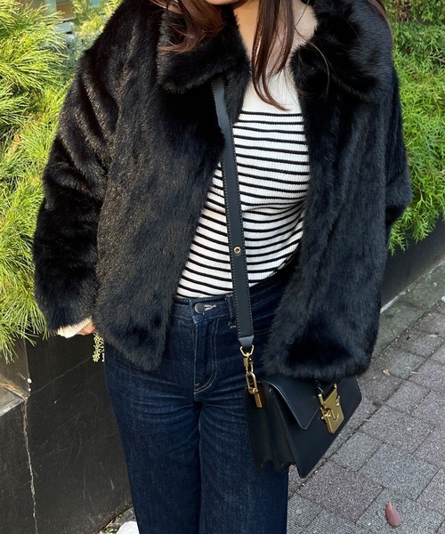 JUNOAH（ジュノア） コート アウター ファーショートコート レディース