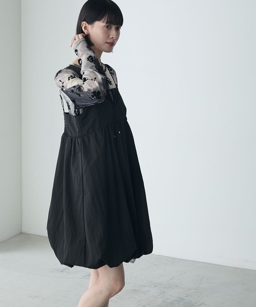 saqui バックギャザー　ワンピース　size38 ネイビー saqui バックギャザー ワンピース size38 ネイビー - メルカリ