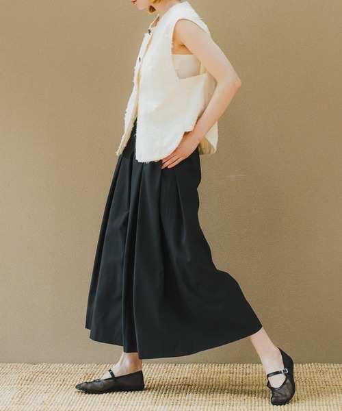 楽淘 WHYTO（ホワイト） パンツ 「WHYTO. / ホワイト」 PLEATS WIDE TROUSER