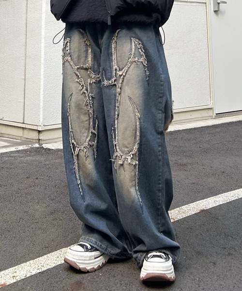 96thes ワイドパンツ ジーンズ 「96thes SELECT」カットオフモチーフ