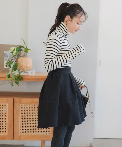スカート 「 低身長向けサイズ 」 フェイクウールキュロット