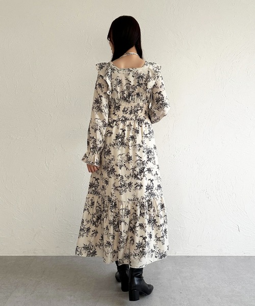 apres jour ワンピース 花柄フリルクロスワンピース「ZOZOTOWN
