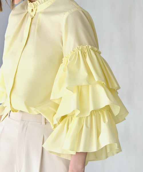 RUIRUE BOUTIQUE ブラウス シャツ 洗える ｜ トリプル フリル