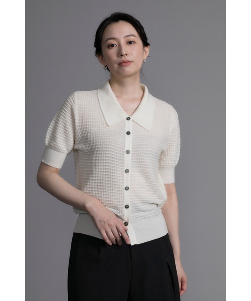 カーディガン 「DECADECLASSIC」シャツカラー半袖カーディガン レディース DECADE CLASSIC｜【DECADE CLASSIC】シャツカラー半袖
