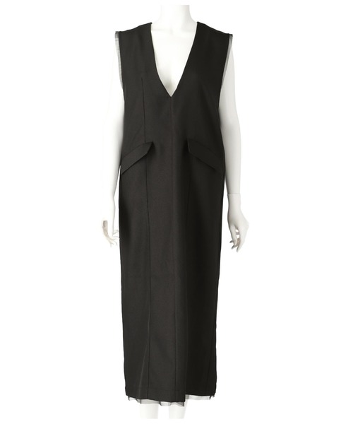JIL SANDER　Vネック マキシドレス Jil Sander Vネック マキシドレス | ブラック | FARFETCH JP