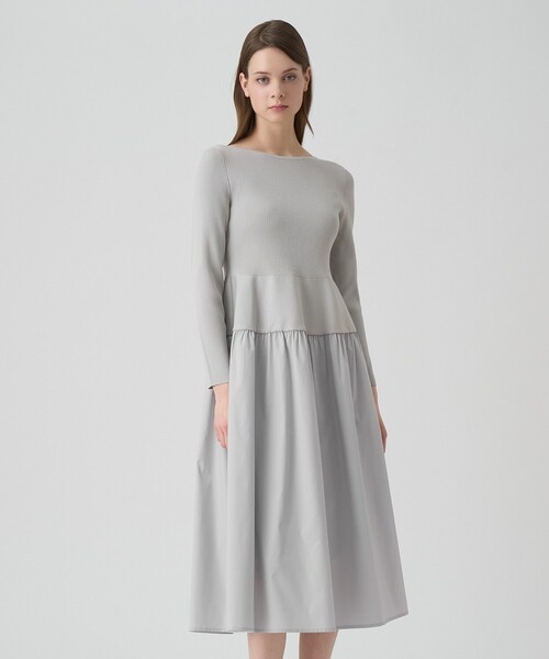 新品タグ付き！ANAYI 裾ぺプラムニットワンピース couture brooch（クチュールブローチ）の「◇【オフィス・通勤もOK】裾