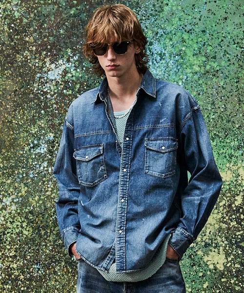 シャツ DENIM SHIRT / VINTAGE WASHED メンズ