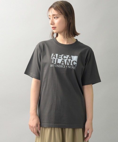 tシャツ 「AECA BLANC」アエカブラン/オーガニックコットン　ロゴプリントTシャツ レディース UNDICI・NOVE tシャツ 「AECA BLANC」アエカブラン/オーガニック