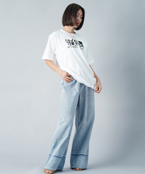 tシャツ 「AECA BLANC」アエカブラン/オーガニックコットン　ロゴプリントTシャツ レディース UNDICI・NOVE tシャツ 「AECA BLANC」アエカブラン/オーガニック