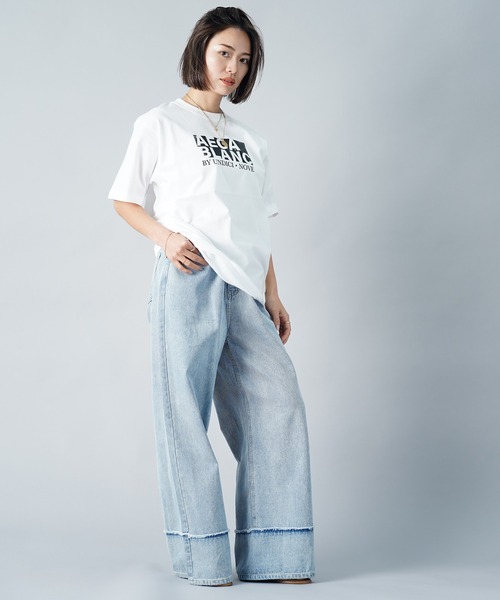 tシャツ 「AECA BLANC」アエカブラン/オーガニックコットンロゴ刺繍プルオーバー レディース UNDICI・NOVE tシャツ 「AECA BLANC」アエカブラン/ブランドロゴ