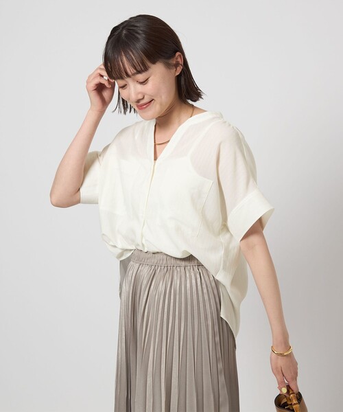 LASHIKU スリーブブラウス Rashik ブラウス シャツ フラッフィースリーブブラウス