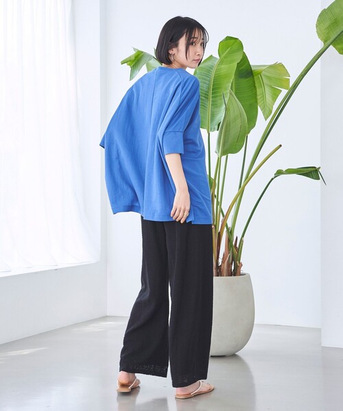 coen（コーエン） ワイドパンツ パンツ オリエンタル柄レースイージー