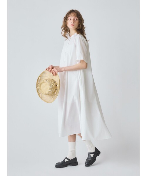 新入荷 MidiUmi ワンピース ハーフスリーブAラインシャツワンピース ワンピース