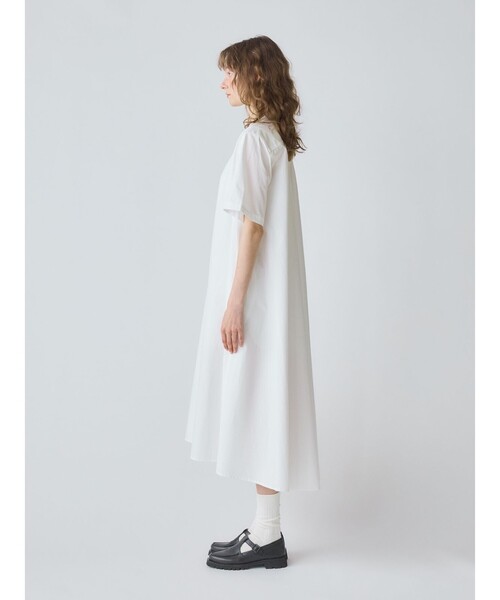 MidiUmi ワンピース ハーフスリーブAラインシャツワンピース