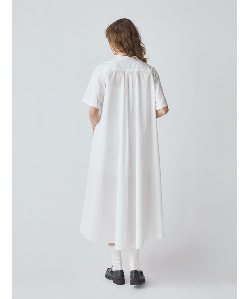 MidiUmi ワンピース ハーフスリーブAラインシャツワンピース