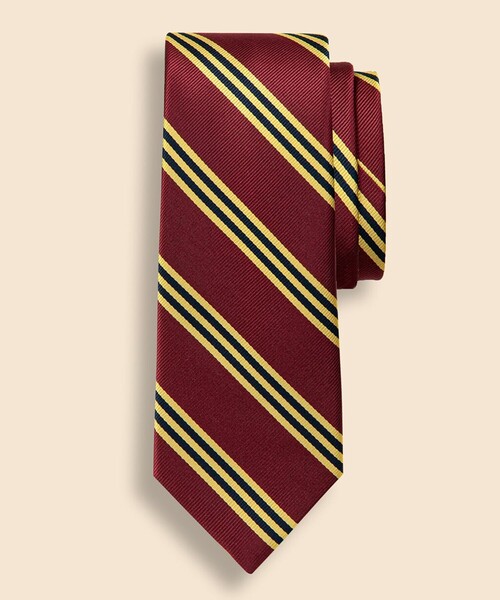 Brooks Brothers bb#1 バーガンディ ストライプ 米国製 C シルク BB#1ストライプ レップタイ Made in USA | Brooks