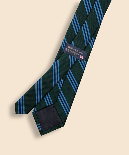 BB 米国製レップタイ　ピュアシルク　濃紺x赤x黄 BROOKS BROTHERS ネクタイ シルク BB#1ストライプ レップタイ