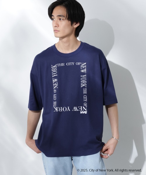 NANO universe tシャツ Anti Soaked(R)×NYC スクエア刺繍 汗染み