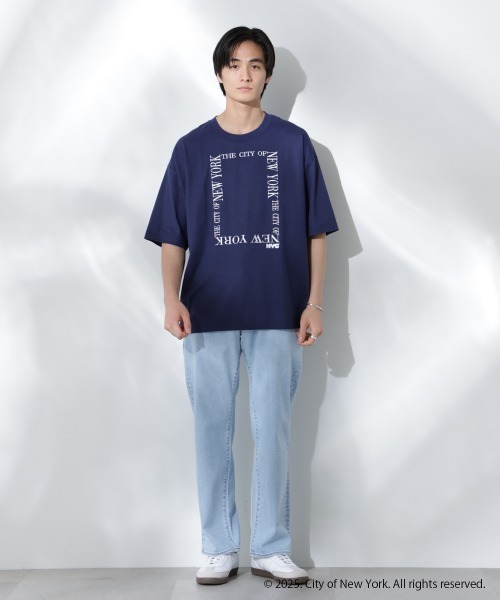 NANO universe tシャツ Anti Soaked(R)×NYC スクエア刺繍 汗染み防止T