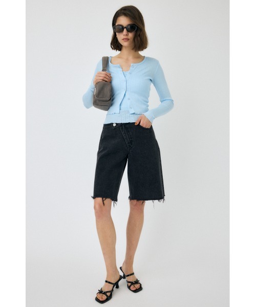 MOUSSY（マウジー） カーディガン EYELET U-NECK カーディガン 
