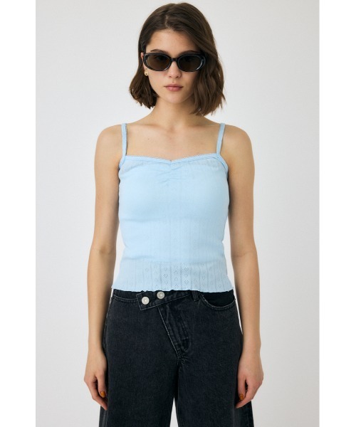 MOUSSY（マウジー） カーディガン EYELET U-NECK カーディガン 