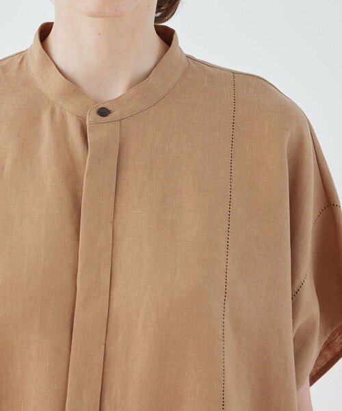 専用GALERIE VIE フレンチリネン スタンドカラーシャツ ブラウス F GALERIE VIE ブラウス シャツ フレンチリネン スタンドカラー