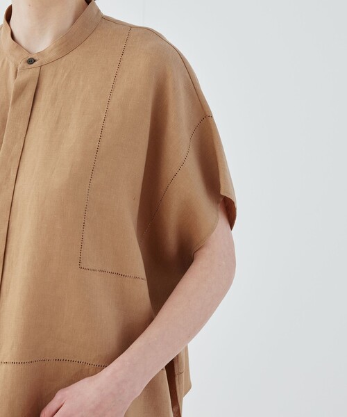 MFK 様美品♪ギャルリーヴィー 23SS フレンチリネン スタンドカラーシャツ フレンチリネン スタンドカラーシャツ | GALERIE VIE (Women