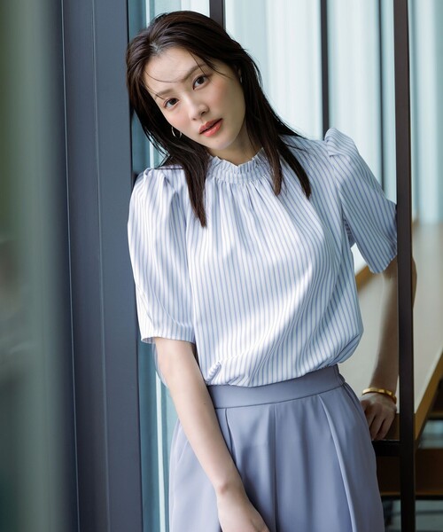 ブラウス シャツ スタンドフリルネックブラウス レディース 楽天市場】【OUTLET SALE】ブラウス《フリルスタンドカラー
