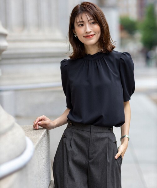 ブラウス シャツ スタンドフリルネックブラウス レディース 楽天市場】【OUTLET SALE】ブラウス《フリルスタンドカラー