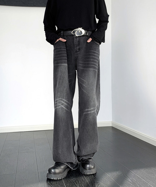 「neos」 加工デニムパンツ MEDIUM ネイビー メンズ