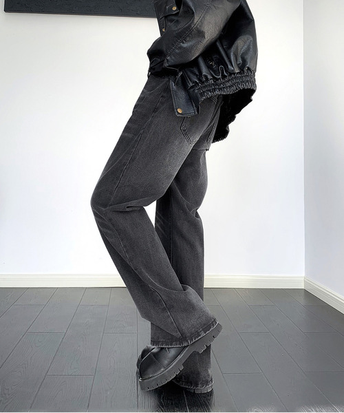 「neos」 加工デニムパンツ MEDIUM ネイビー メンズ