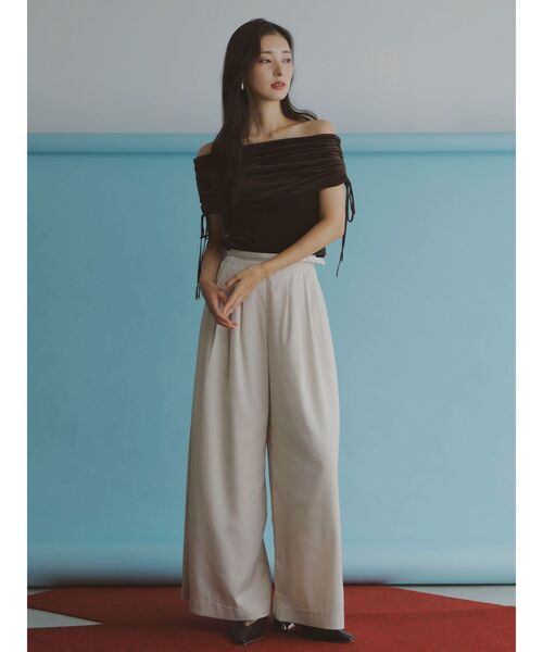 LAGUNAMOON パンツ シルエットタックワイドパンツ レディース