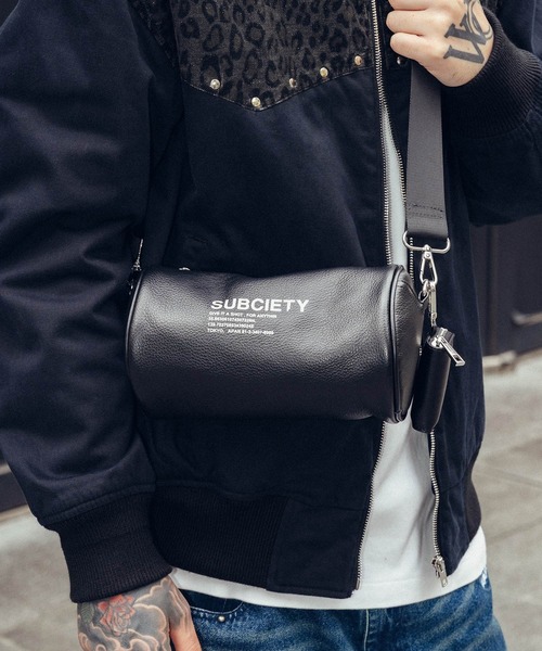Subciety（サブサエティ） ショルダーバッグ Leather cylinder bag 