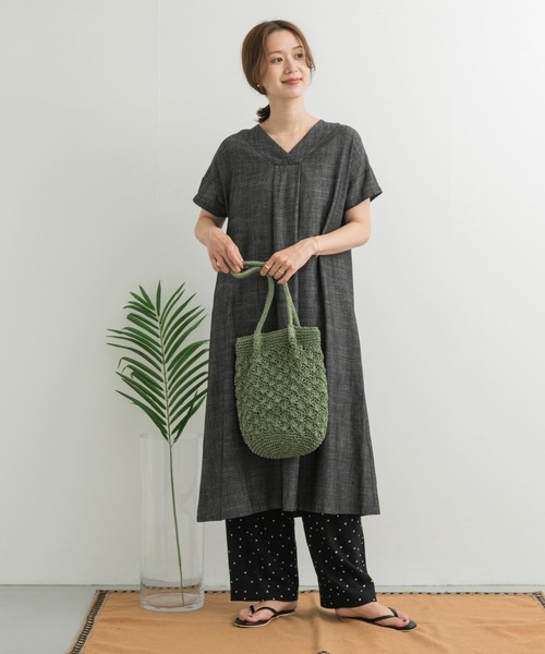 kirin☻︎様新品◎URBAN RESEARCH DOORS◎リネンワンピース URBAN RESEARCH DOORS ワンピース リネンギャザーワンピース