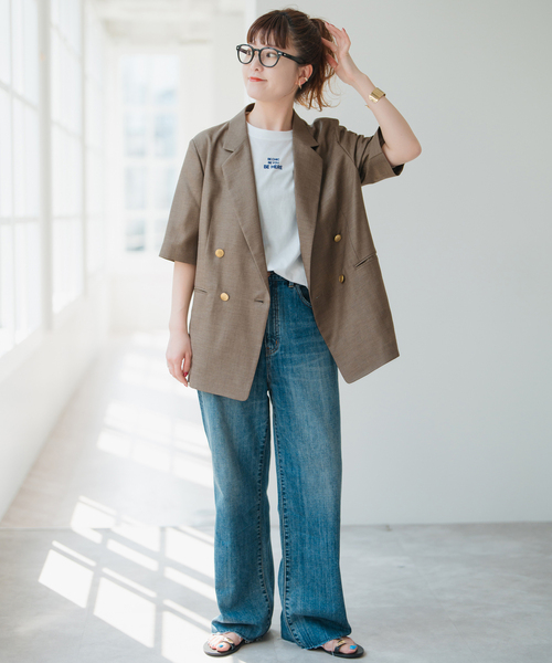 spick&span ライトドライクロスハーフスリーブジャケット