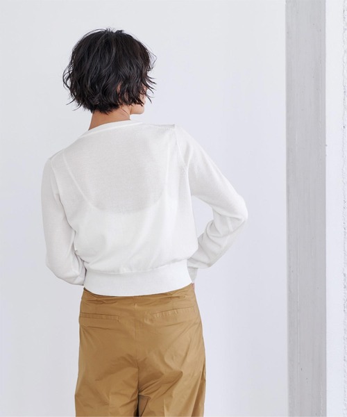 「ur's」 ニットカーディガン S ホワイト レディース