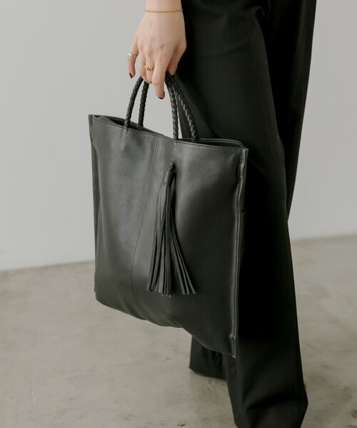 ear PAPILLONNER トートバッグ タッセルトートバッグ「本革/A4サイズ