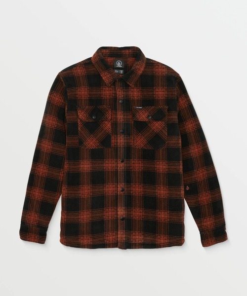 ★VOLCOM ボルコム　裏起毛フード　チェック　シャツ風　ジャケット　ウェア VOLCOM シャツ 「VOLCOM/ボルコム」Bowered Fleece Long Sleeve